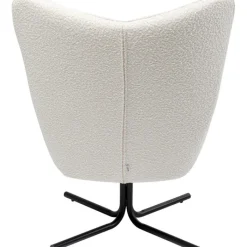 Fauteuil pivotant Oscar Bouclé crème><noscript><img width=