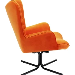Fauteuil pivotant Oscar velours orange><noscript><img width=