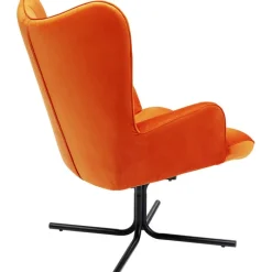 Fauteuil pivotant Oscar velours orange><noscript><img width=