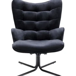 Fauteuil pivotant Oscar velours noir>KARE Design Discount