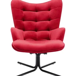 Fauteuil pivotant Oscar velours rouge>KARE Design Best