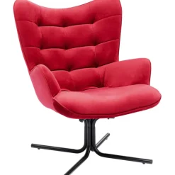 Fauteuil pivotant Oscar velours rouge><noscript><img width=