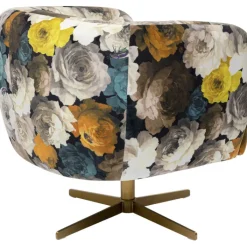 Fauteuil pivotant Peony Flower jaune><noscript><img width=