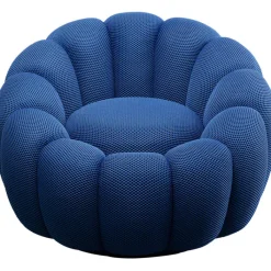 Fauteuil pivotant Peppo Bloom bleu>KARE Design Discount