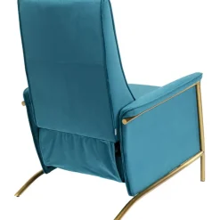Fauteuil relax Lazy velours bleu><noscript><img width=