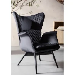 Fauteuil Tudor Velvet noir>KARE Design Online