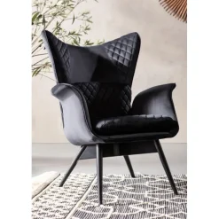 Fauteuil Tudor Velvet noir><noscript><img width=