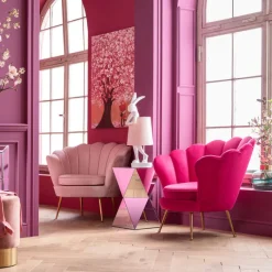 Fauteuil Water Lily doré-fuchsia><noscript><img width=