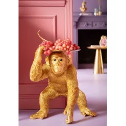 Figurine décorative Butler Playing Chimp doré 52cm>KARE Design Clearance