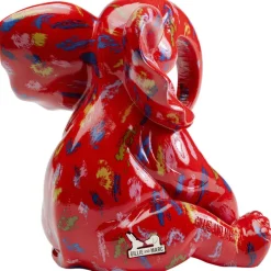 Figurine décorative Elephant Dots rouge 18cm><noscript><img width=