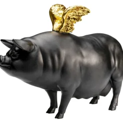Figurine décorative Flying  Pig noir 11cm><noscript><img width=