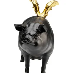 Figurine décorative Flying Pig noir 21cm><noscript><img width=