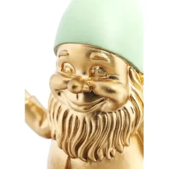 Figurine décorative Nain Meditation doré vert 19c><noscript><img width=