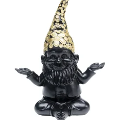 Figurine décorative Nain Meditation noir-doré 19cm><noscript><img width=