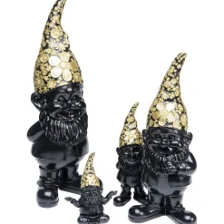 Figurine décorative Nain Meditation noir-doré 19cm><noscript><img width=
