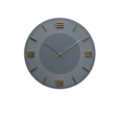 Horloge murale Leonardo gris/doré Ø49cm>KARE Design Discount