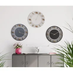 Horloge murale Leonardo gris/doré Ø49cm><noscript><img width=