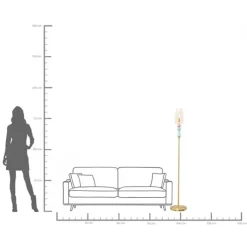 Lampadaire Allegra doré 165cm><noscript><img width=