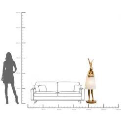 Lampadaire Animal Rabbit or/blanc 150cm><noscript><img width=