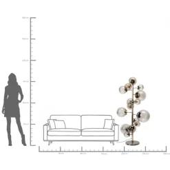 Lampadaire Balloon fumé 160cm><noscript><img width=