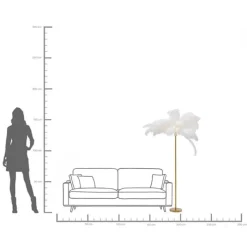 Lampadaire Feather Palm blanc 165cm><noscript><img width=