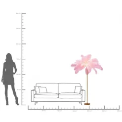 Lampadaire Feather Palm fuchsia 165cm><noscript><img width=