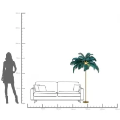 Lampadaire Feather Palm vert 165cm><noscript><img width=