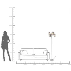 Lampadaire Headlight chromé 163cm><noscript><img width=