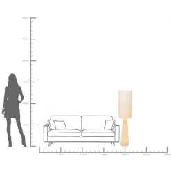Lampadaire Marleen beige bouclé 130cm><noscript><img width=