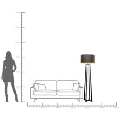 Lampadaire Timon noir 160cm><noscript><img width=