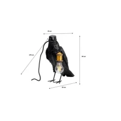 Lampe à poser Animal Crow noir mat 34cm><noscript><img width=