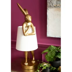 Lampe à poser Animal Rabbit doré/blanc 88cm><noscript><img width=