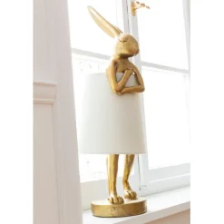 Lampe à poser Animal Rabbit doré/blanc 50cm><noscript><img width=