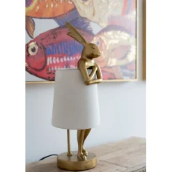 Lampe à poser Animal Rabbit doré/blanc 50cm><noscript><img width=