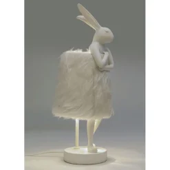 Lampe à poser Animal Rabbit Fur blanc/argenté 50cm><noscript><img width=