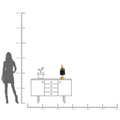 Lampe à poser Animal Rabbit doré/noir 50cm><noscript><img width=