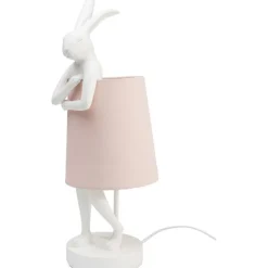Lampe à poser Animal Rabbit blanc/rose 50cm><noscript><img width=