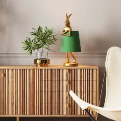 Lampe à poser Animal Rabbit doré/vert 68cm>KARE Design Clearance