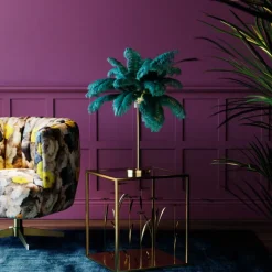 Lampe à poser Feather Palm vert 60cm>KARE Design Online