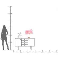 Lampe à poser Feather Palm fuchsia 60cm><noscript><img width=