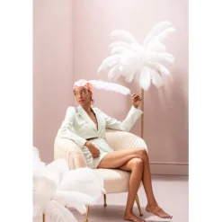 Lampe à poser Feather Palm blanc 60cm><noscript><img width=