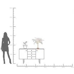 Lampe à poser Feather Palm blanc 60cm><noscript><img width=