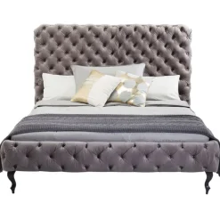 Lit Desire haut gris argenté 160x200cm><noscript><img width=