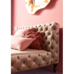 Lit Desire velours écru 180x200cm><noscript><img width=