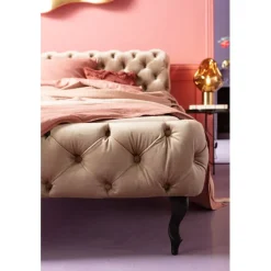 Lit Desire velours écru 180x200cm><noscript><img width=