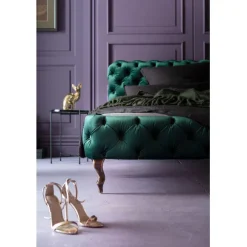 Lit Desire velours vert 180x200cm><noscript><img width=