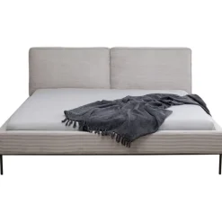 Lit East Side velours cotelé gris 180x200cm><noscript><img width=