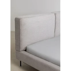 Lit East Side velours cotelé gris 180x200cm><noscript><img width=