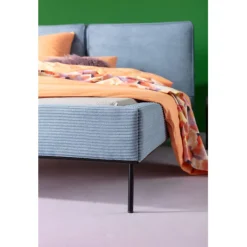 Lit East Side velours côtelé bleu 160x200><noscript><img width=