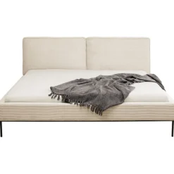 Lit East Side velours côtelé crème 180x200><noscript><img width=
